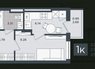 Продается 1-комнатная квартира, 25.2 м2, Черняховск, 2-й Дачный переулок, 14А