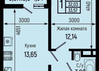 Продажа 1-комнатной квартиры, 33.6 м2, село Небуг