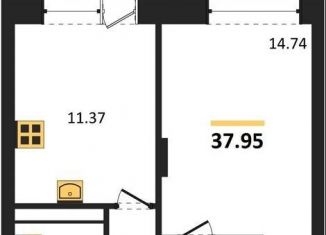 Продам 1-комнатную квартиру, 38 м2, Воронеж, Московский проспект, 66, Коминтерновский район