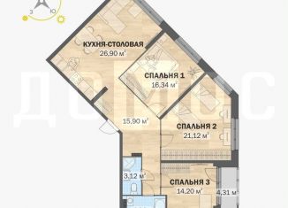 Продам трехкомнатную квартиру, 102.1 м2, Екатеринбург, метро Чкаловская, улица Академика Вонсовского, 19