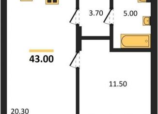 Продажа однокомнатной квартиры, 43 м2, Новосибирск, улица Аэропорт, 88, Заельцовский район