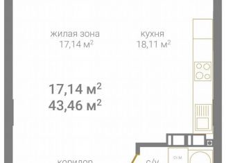 Однокомнатная квартира на продажу, 43.5 м2, Нижний Новгород, метро Горьковская