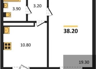 1-комнатная квартира на продажу, 38.2 м2, Воронеж, улица Шидловского, 28, Левобережный район