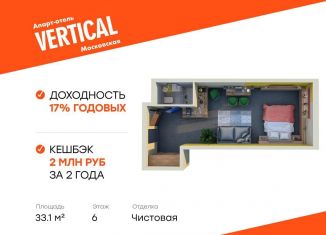 Продается квартира студия, 33.1 м2, Санкт-Петербург, улица Орджоникидзе, 44А, муниципальный округ Гагаринское