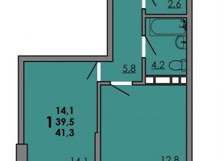 Продам 1-комнатную квартиру, 41.3 м2, Ростов-на-Дону