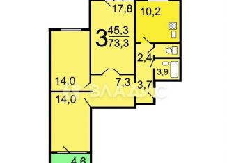 Продам 3-ком. квартиру, 76.3 м2, Москва, Никулинская улица, 15к3, метро Говорово