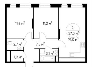 Продаю 2-ком. квартиру, 57.4 м2, Московский, ЖК Первый Московский