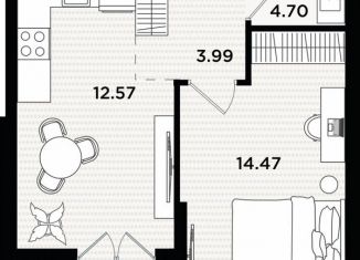 Продам 1-комнатную квартиру, 37.2 м2, Пионерский