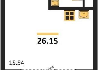 Продам квартиру студию, 26.2 м2, Воронеж, набережная Чуева, 7