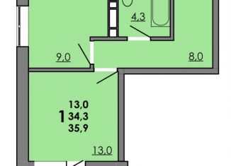 Продается 1-комнатная квартира, 35.9 м2, Ростов-на-Дону