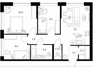 Продается 3-комнатная квартира, 67.8 м2, Москва, САО