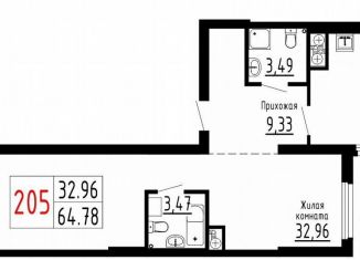 Продам 1-ком. квартиру, 64.8 м2, Екатеринбург, метро Геологическая