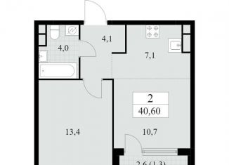 Продается 2-ком. квартира, 40.6 м2, Москва, метро Бульвар Адмирала Ушакова, жилой комплекс Южные Сады, к2.4