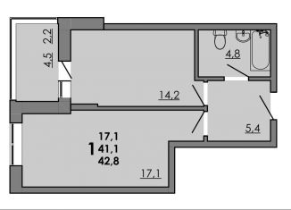 Продаю 1-ком. квартиру, 42.8 м2, Ростов-на-Дону