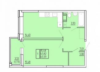 Продается однокомнатная квартира, 46 м2, Северодвинск