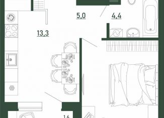 Продается 1-ком. квартира, 38.8 м2, Воронеж, Железнодорожный район