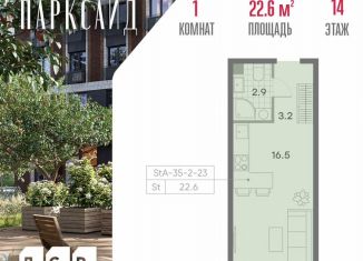 Продажа квартиры студии, 22.6 м2, Москва, метро Пражская, улица Красного Маяка, 26