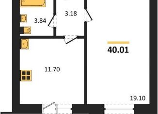 Однокомнатная квартира на продажу, 40 м2, село Александровка