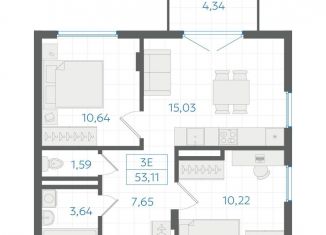 Продаю 2-комнатную квартиру, 50.1 м2, Екатеринбург, Ленинский район