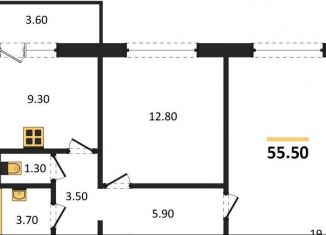 2-ком. квартира на продажу, 55.5 м2, Новосибирск, Спортивная улица, 37