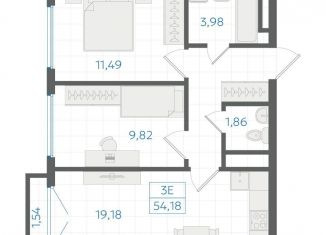 Продаю двухкомнатную квартиру, 53.2 м2, Екатеринбург, Ленинский район