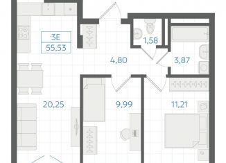 Продаю двухкомнатную квартиру, 54.5 м2, Екатеринбург, Ленинский район