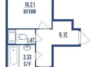 1-комнатная квартира на продажу, 40.5 м2, Санкт-Петербург, муниципальный округ Морской, площадь Европы