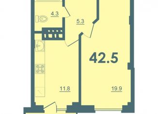 Продается 1-комнатная квартира, 42.5 м2, деревня Борисовичи, Балтийская улица, 18к1, ЖК Спортивный Квартал