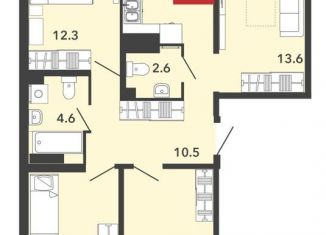 Продается 4-комнатная квартира, 98.4 м2, село Засечное, жилой комплекс Радужные Дворы, с70