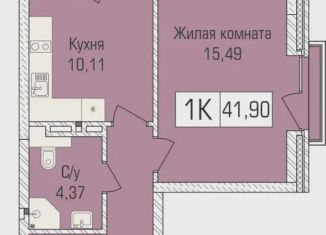 Продается однокомнатная квартира, 42.3 м2, Новосибирская область, улица Объединения, 102/4с