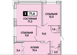 Продам 3-комнатную квартиру, 71.6 м2, Ставрополь, микрорайон № 36