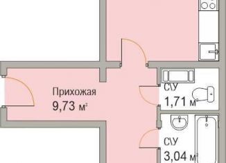Однокомнатная квартира на продажу, 45.9 м2, Нижний Новгород, ЖК Торпедо