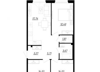 Продается трехкомнатная квартира, 75.1 м2, городской посёлок Фёдоровское, Счастливая улица, 4к1с1