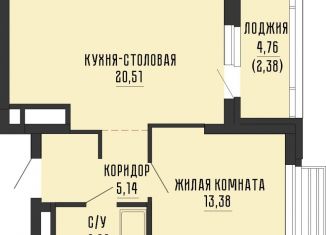 Продаю 1-комнатную квартиру, 45.7 м2, Екатеринбург, Нагорная улица, 12, ЖК Высота