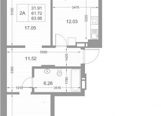 Продается 2-комнатная квартира, 64 м2, Казань, улица Петра Полушкина, 5/1