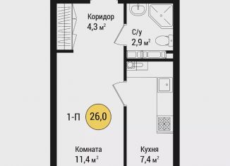 Продам квартиру студию, 26 м2, Астрахань, Советский район