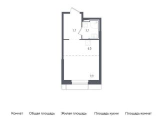 Квартира на продажу студия, 24.6 м2, деревня Раздоры, ЖК Спутник