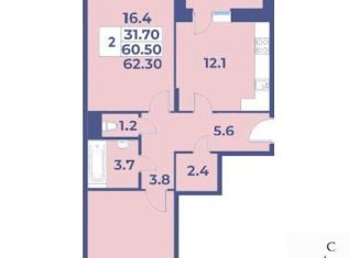 Продажа 2-комнатной квартиры, 62.3 м2, Москва, жилой комплекс Эдельвейс, к5А