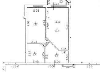 1-комнатная квартира на продажу, 43.1 м2, Краснодар, улица Цезаря Куникова, 24к3, ЖК Времена Года 3