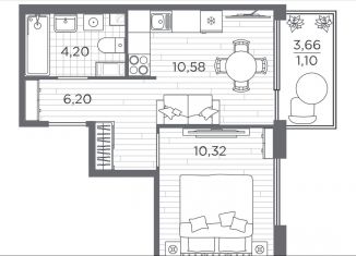 Продам 1-ком. квартиру, 32.4 м2, Санкт-Петербург, метро Звёздная