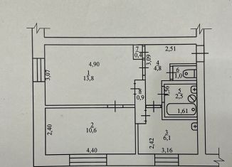 Продажа 2-ком. квартиры, 40.1 м2, село Андрейшур