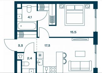 Продаю 1-комнатную квартиру, 42.6 м2, Москва, район Аэропорт