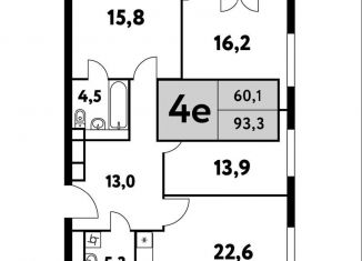 Продажа 3-комнатной квартиры, 93.3 м2, Москва, Фестивальная улица, 15к24/3, район Левобережный