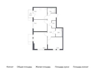 3-ком. квартира на продажу, 74.5 м2, Москва, жилой комплекс Остафьево, к17