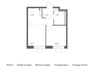 Продается однокомнатная квартира, 34.3 м2, посёлок Мирный, жилой комплекс Томилино Парк, к5.4