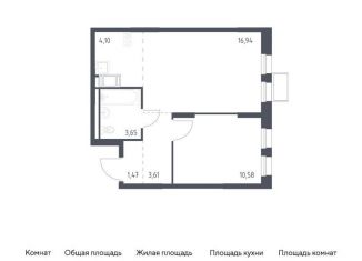 1-комнатная квартира на продажу, 40.4 м2, Ленинский городской округ, жилой комплекс Горки Парк, к4.2
