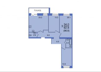 Продам 4-комнатную квартиру, 96.8 м2, Вологодская область