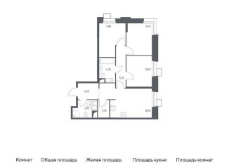 Продается 3-ком. квартира, 69 м2, поселение Мосрентген, многофункциональный комплекс Тропарево Парк, к2.4