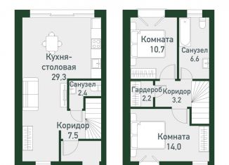 Продам двухкомнатную квартиру, 75.3 м2, Челябинская область