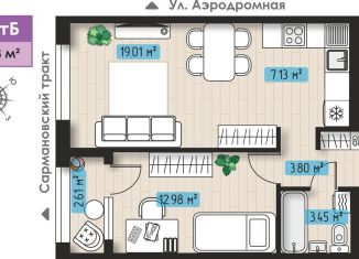 Продаю однокомнатную квартиру, 49 м2, Татарстан